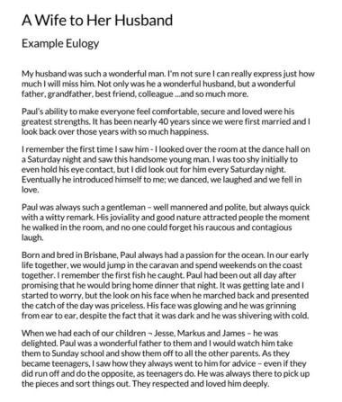 43 Heartfelt Eulogy Templates Outlines (Father Mother Friend)