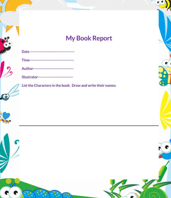 Book Report Template - Printable Form Example