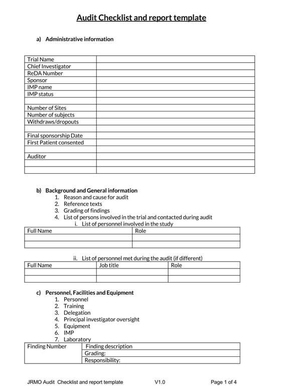 Customizable Audit Report Template Example 30