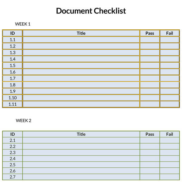 Printable Checklist Templates for Daily Use