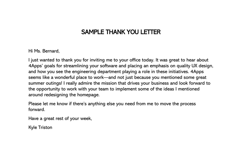Printable Thank you Email Example