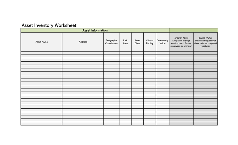 Excel-Based Asset List Template - Editable