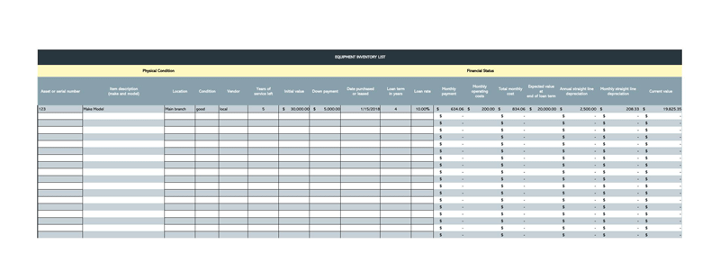 Excel Asset List Template