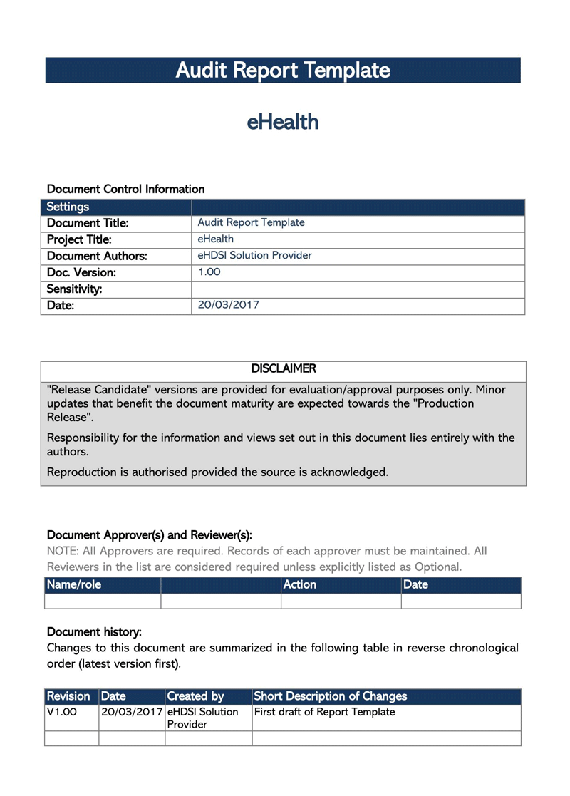 Sample Of Audit Report Layout