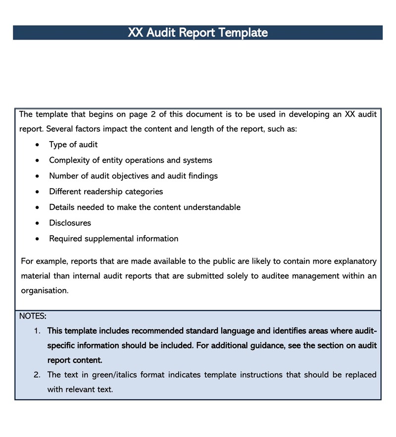Editable Audit Report Template in Word Format 06