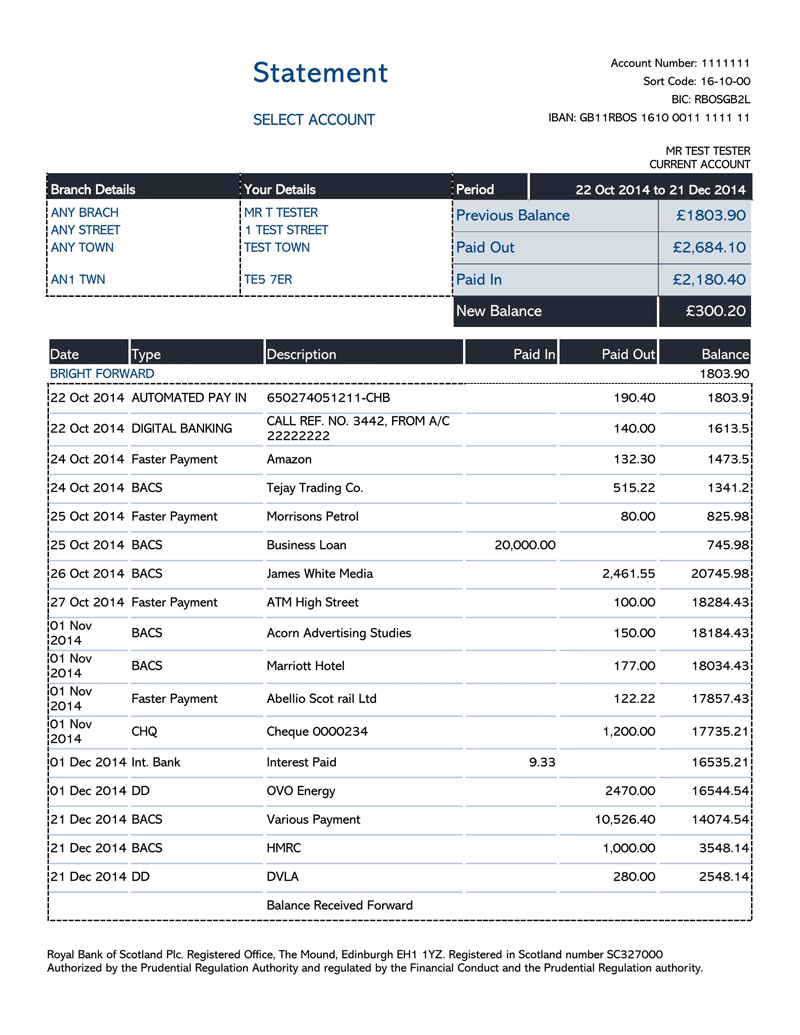 Editable personal bank statement spreadsheet 21