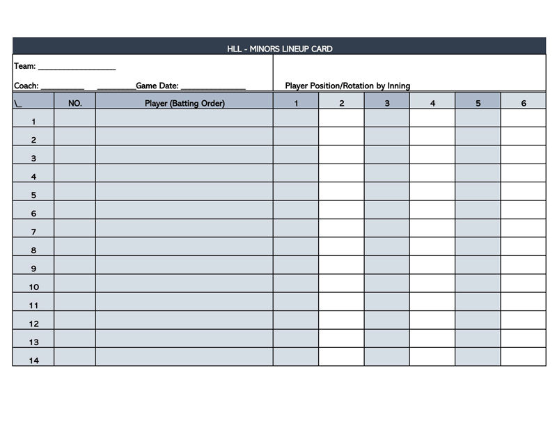30 Free Printable Baseball Lineup Templates (Word, Excel)