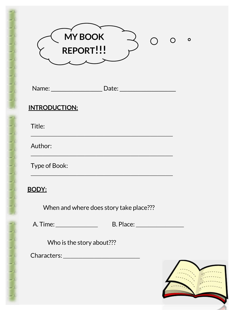 simple book report format