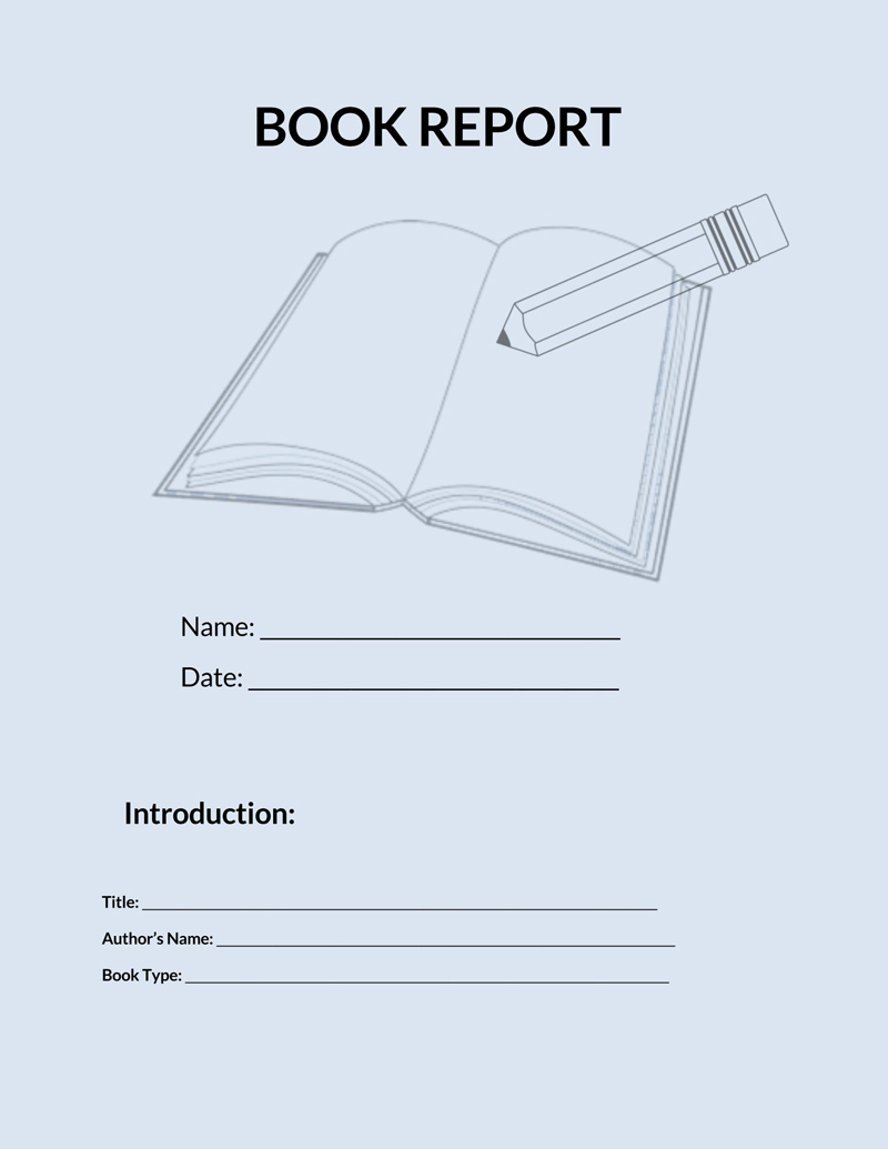 book report template college