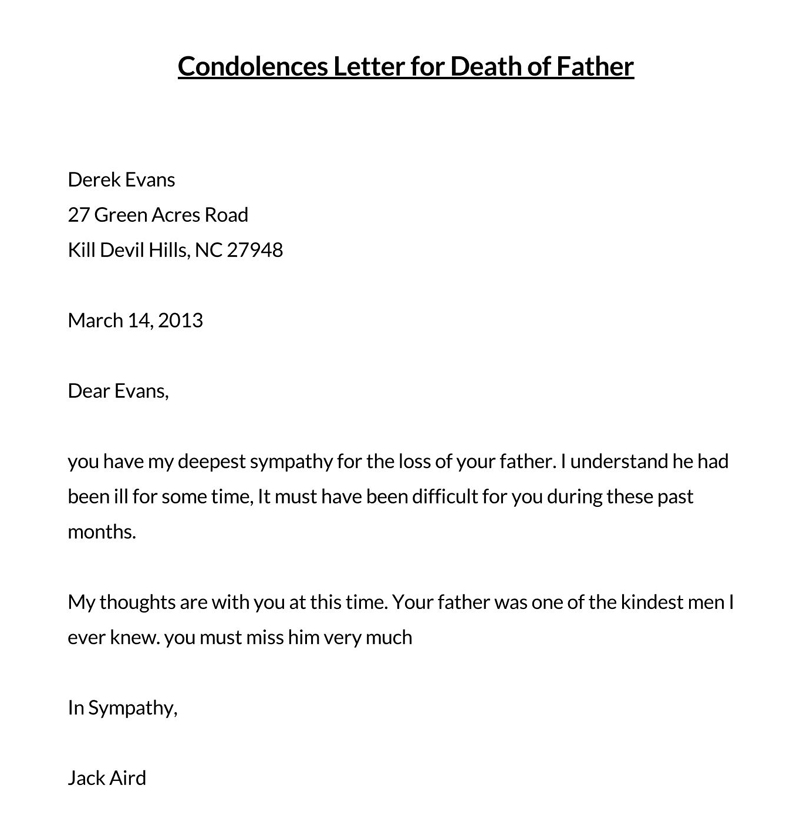 Editable Condolence Letter Template