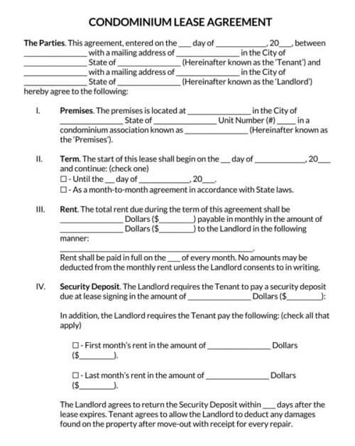 Downloadable Rental Agreement Template in PDF