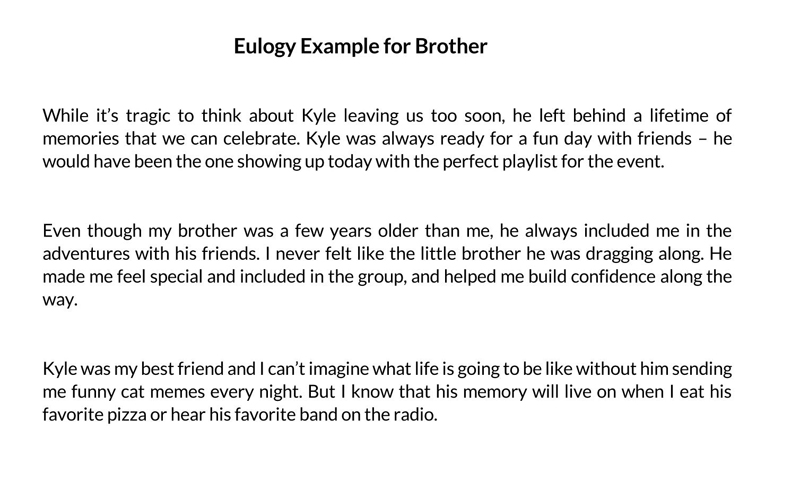 Editable Eulogy Template - Customize Your Speech for Free for Brother