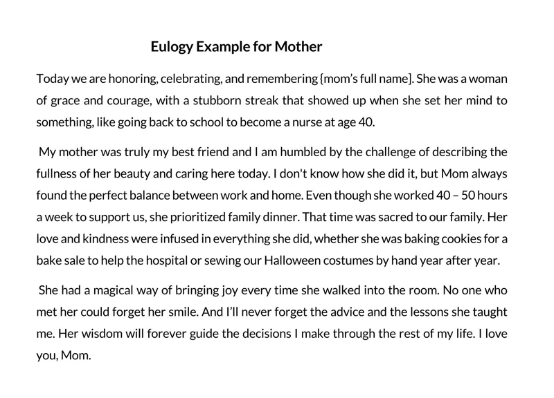 43 Heartfelt Eulogy Templates & Outlines (Father, Mother, Friend)