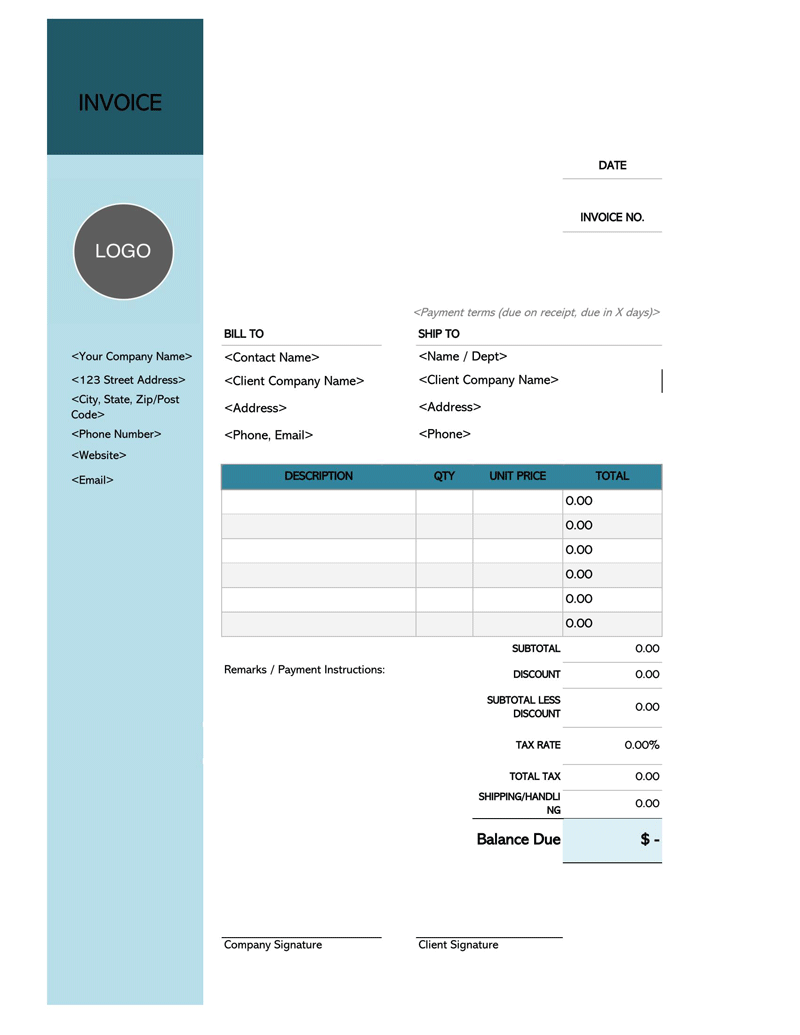 Sample Invoice Templates for Business 03