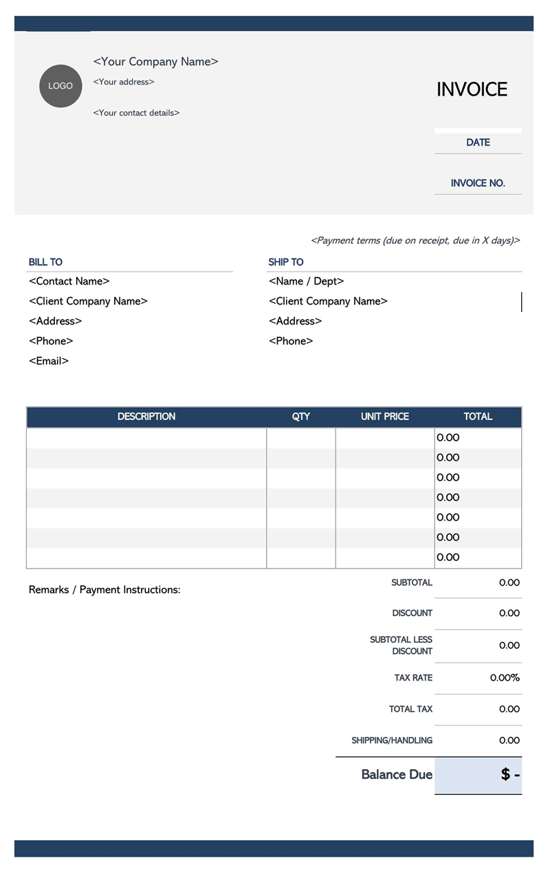 Sample Invoice Templates for Business 05