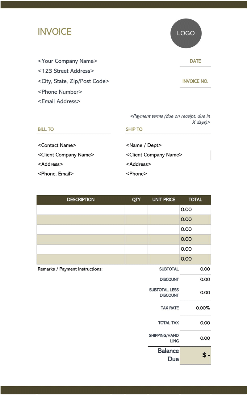 Sample Invoice Templates for Business 07