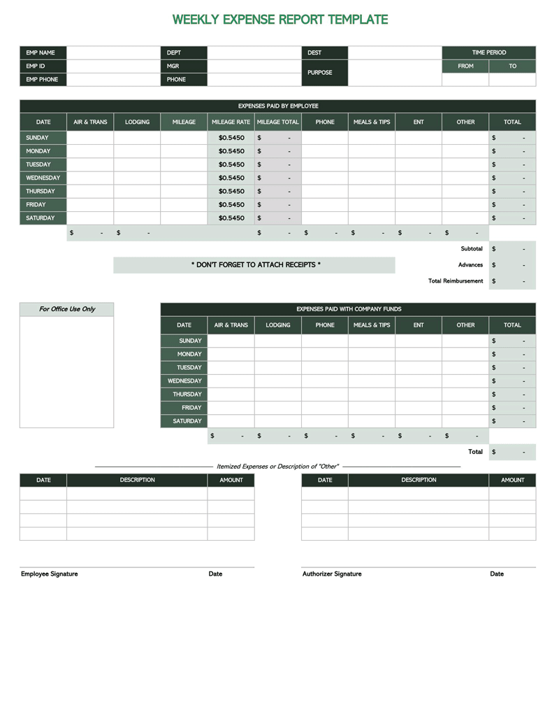 Printable mileage log template in Excel 06