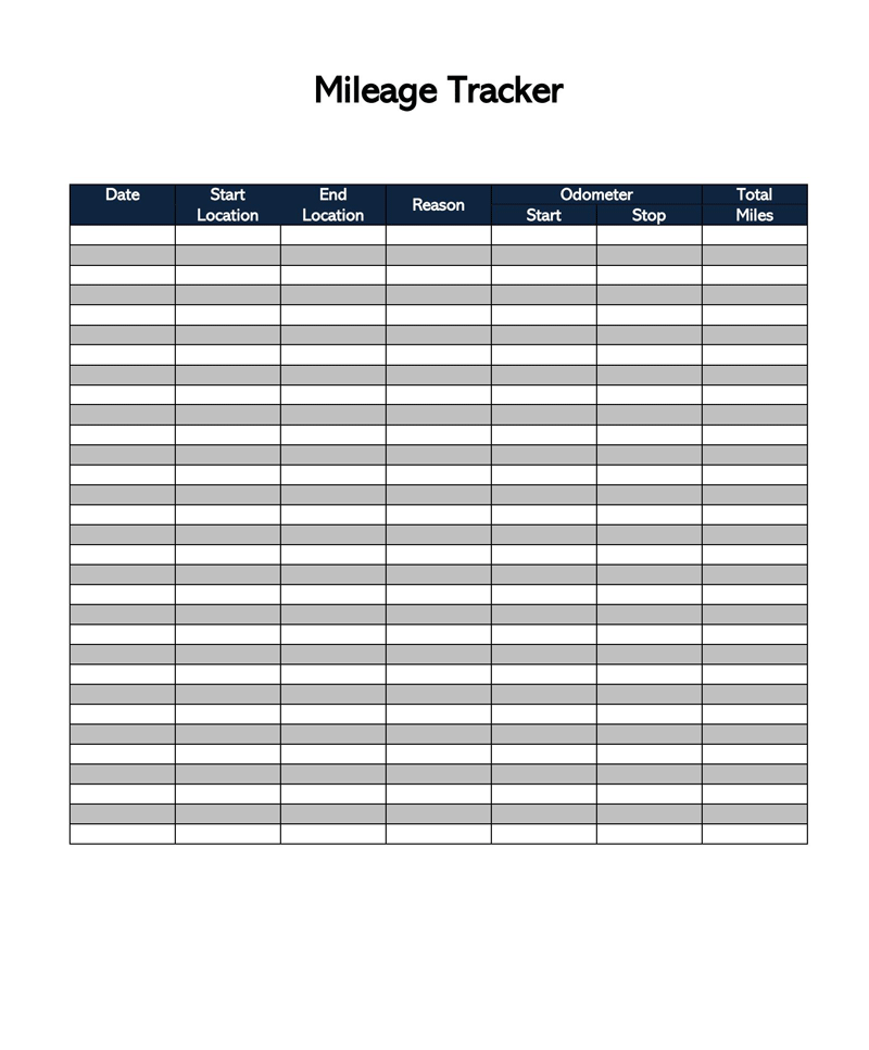 Customizable mileage log template with charts 07