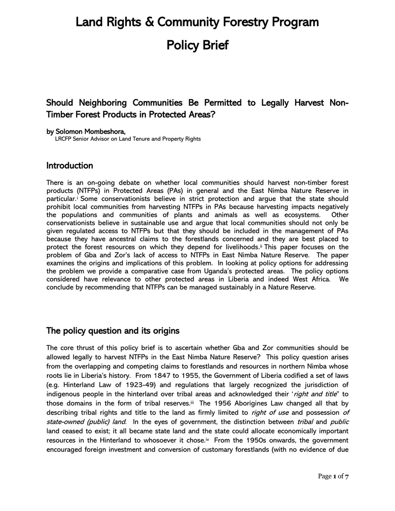 Printable Policy Brief Example 18 for Word