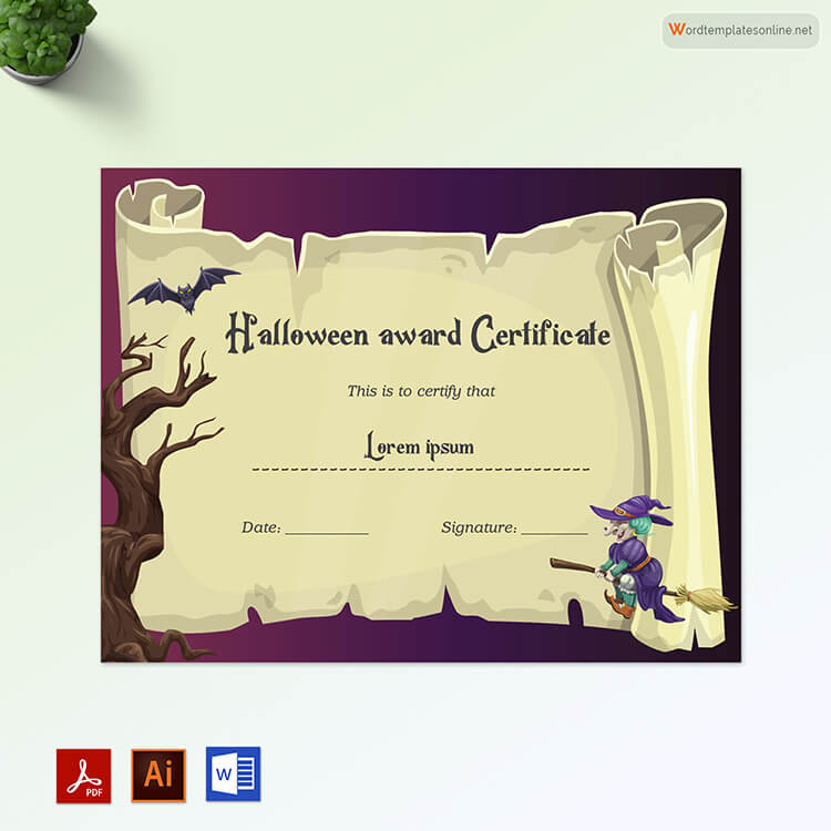Best Downloadable Halloween Award Certificate Template 09 in Word and Adobe Format