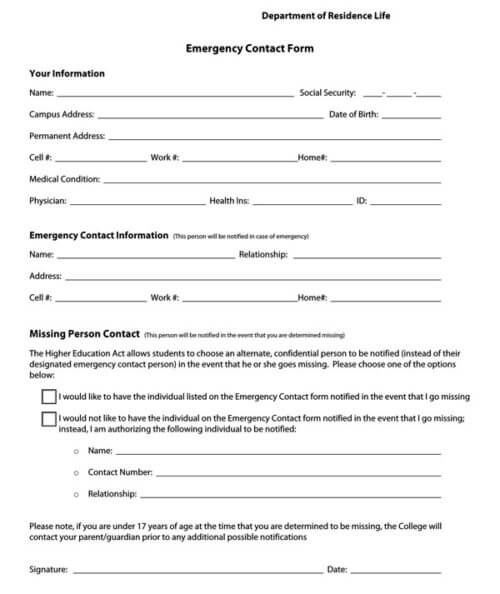 Print-Emergency-Contact-Form