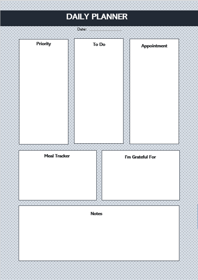 Great Downloadable General Daily Planner Template 02 for Word Document