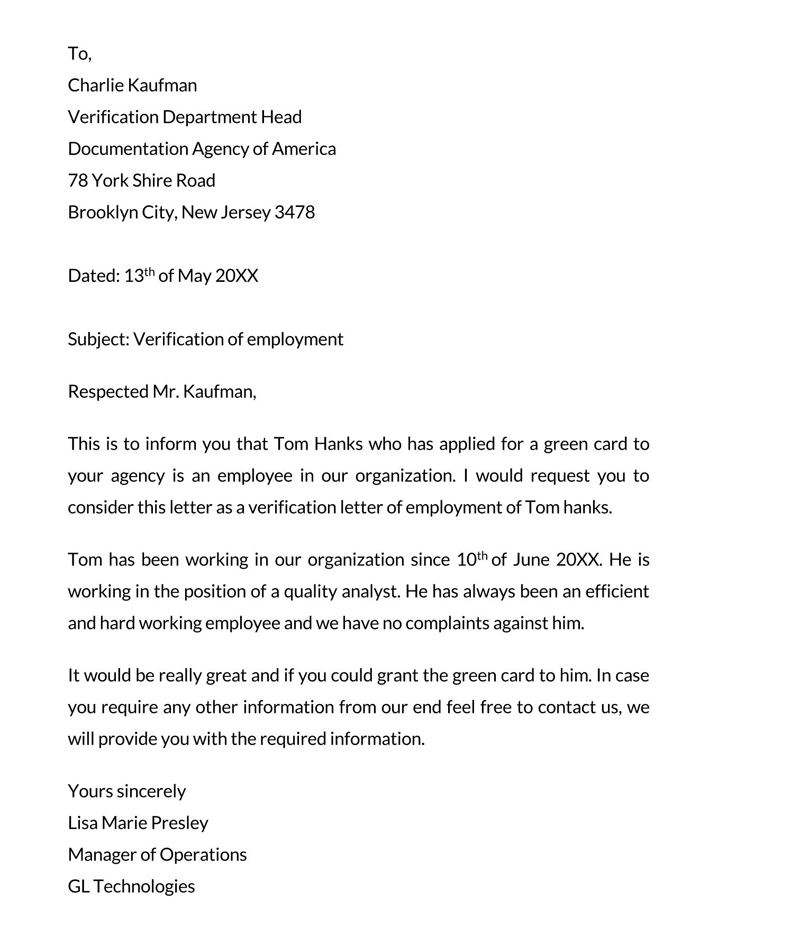 Free proof of employment letter template 01