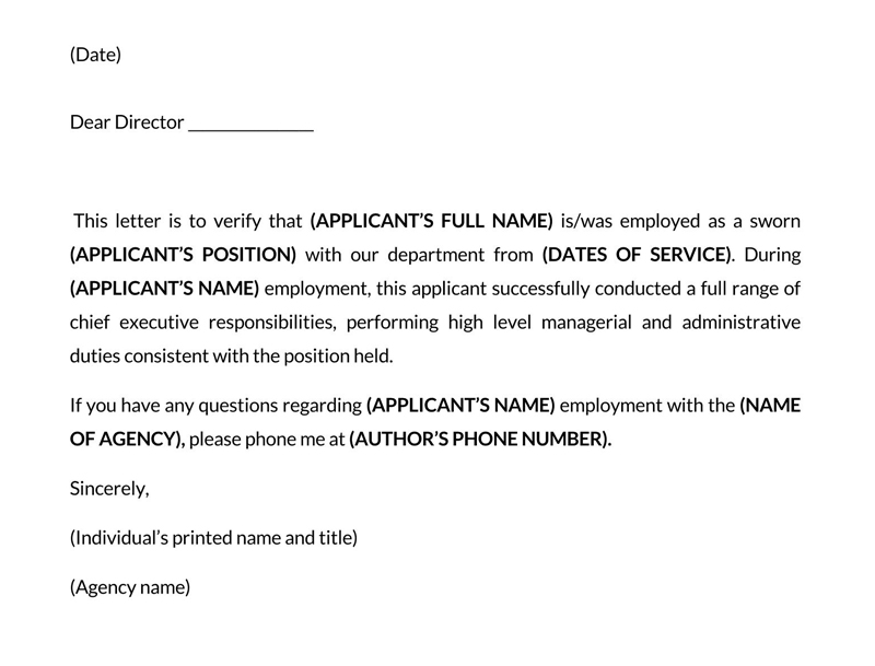 Printable proof of employment letter template 05