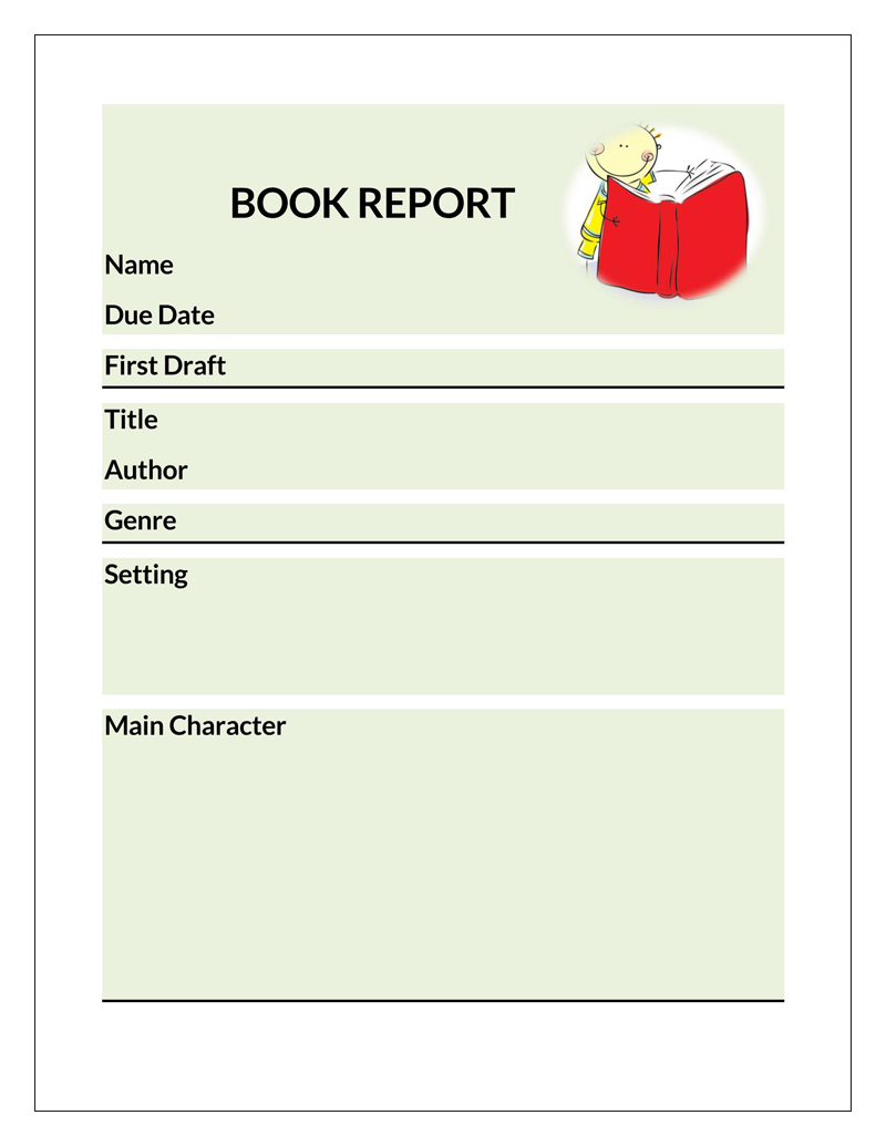 book report template college