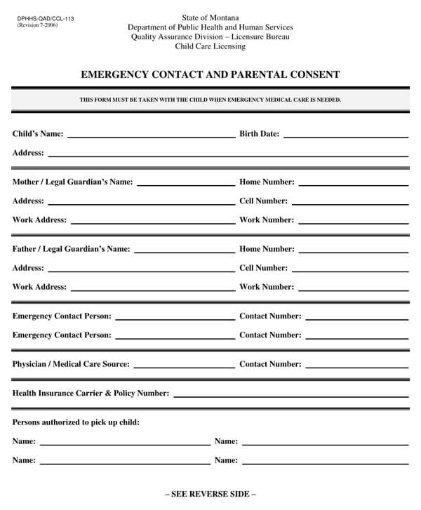 Editable employee emergency contact information form 07
