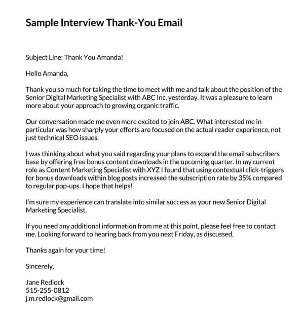 Thank you Email Template - Free PDF