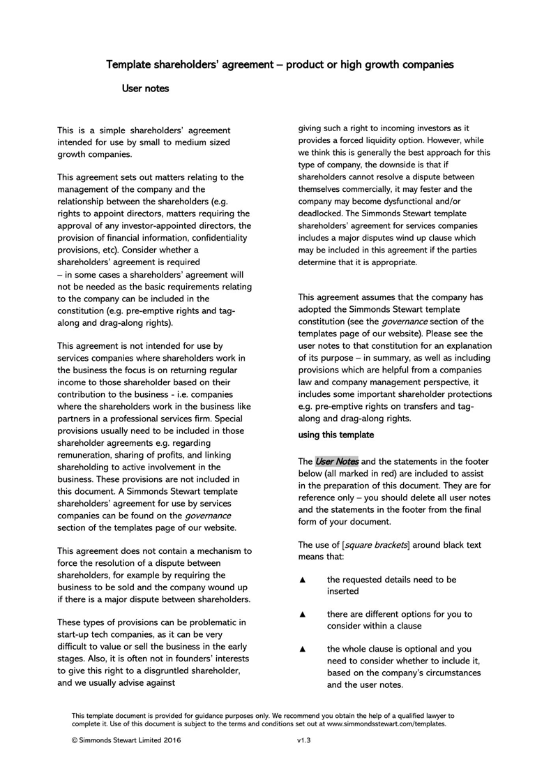 24 Free Shareholder Agreement Templates (Best Samples)