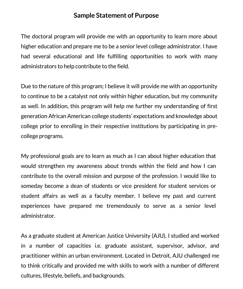 statement of purpose graduate school