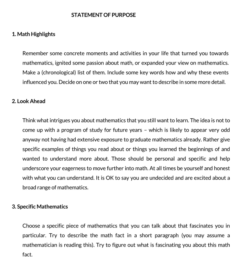 Statement of Purpose - Sample PDF