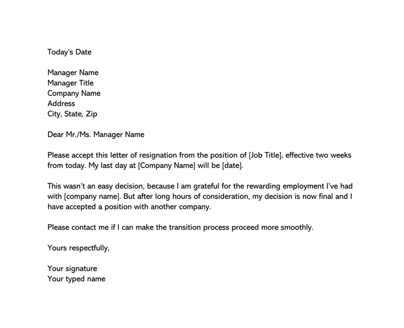 Word Two Weeks Notice Letter Sample 12