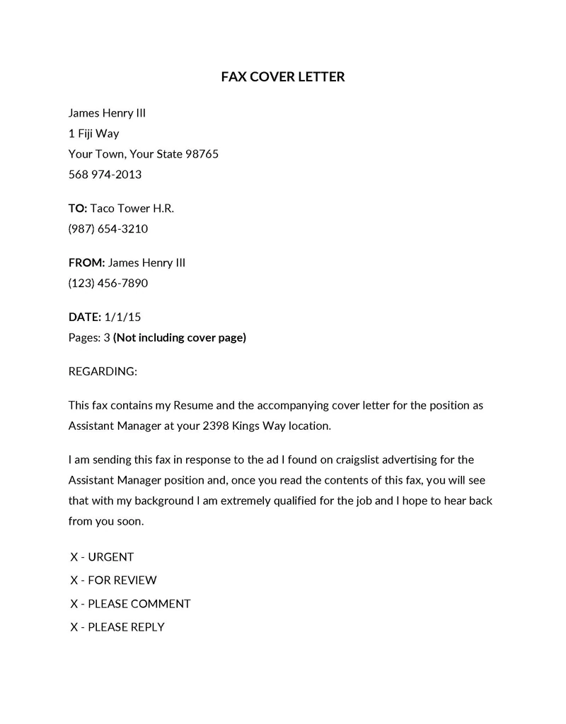 Free Fax Cover Letter Templates | How to Write [with Examples]