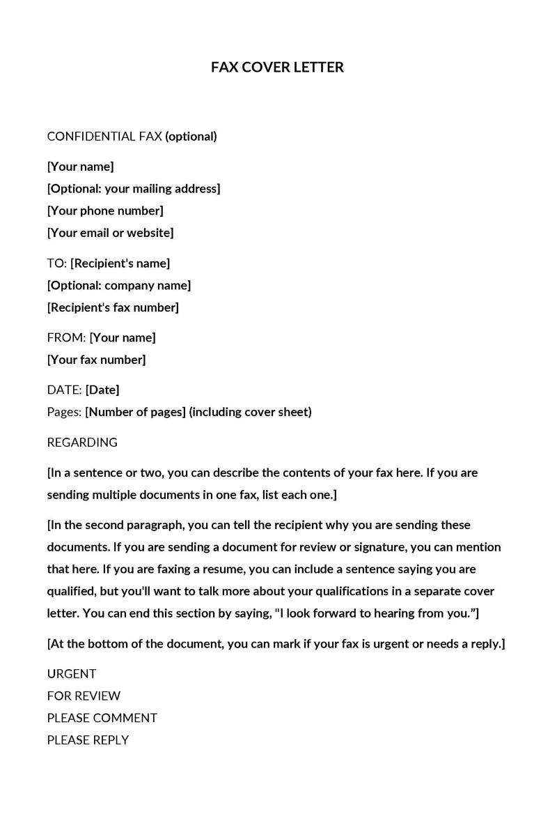 Editable Fax Cover Letter Template 02 for Word
