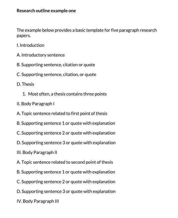 outline for career research paper