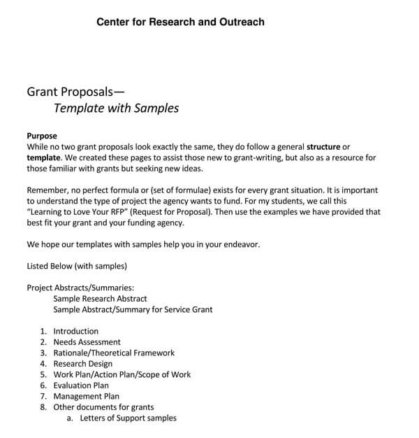 Free Grant Proposal Example