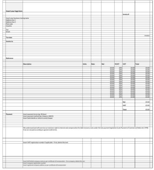 free printable work invoice template