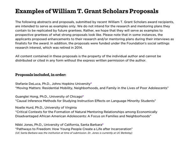 Professional Grant Proposal Format