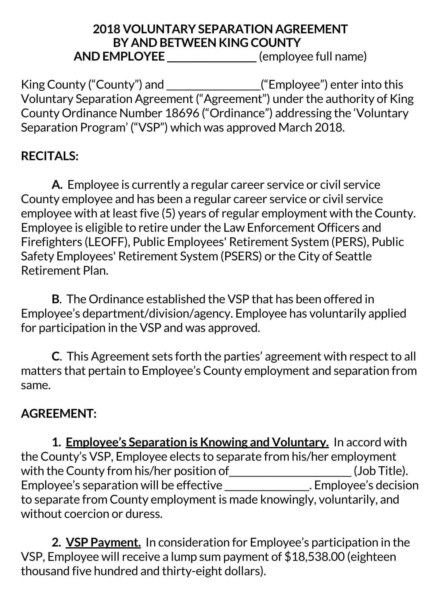 free templates for separation agreements