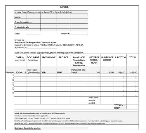 free printable invoice template download