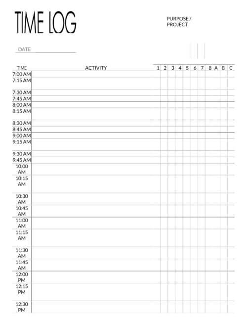 printable daily time sheets template