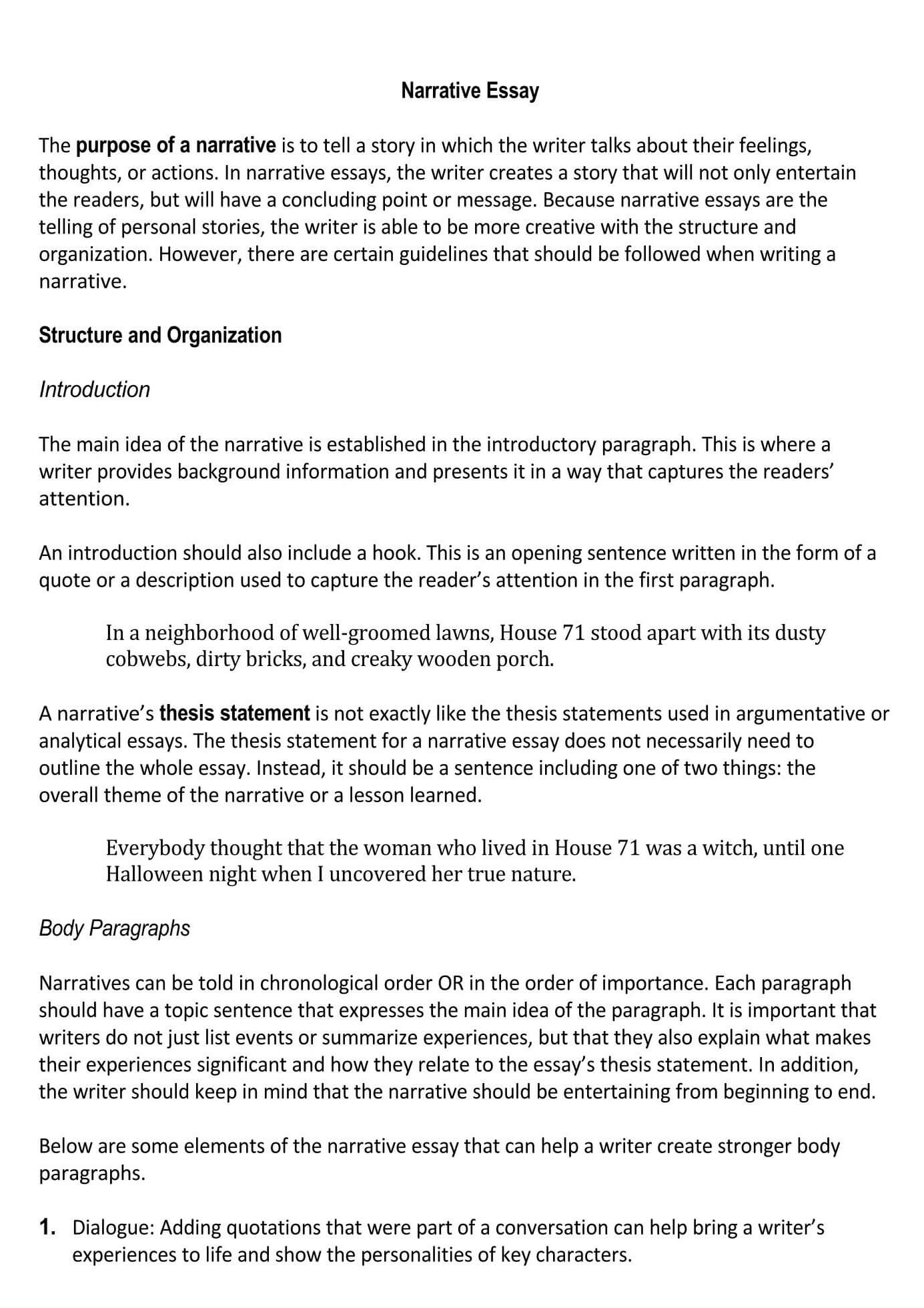 Free Narrative Essay Template Example 07