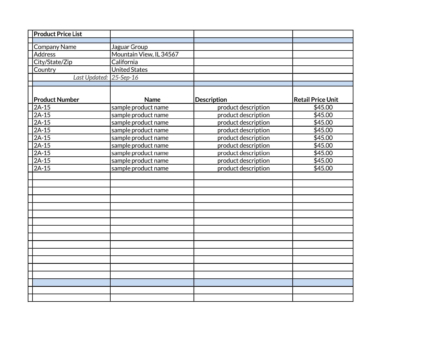 45 Free Printable Price List Templates (Word, Excel, PDF)