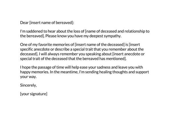 Professional Comprehensive Death of Relative Condolence Letter Sample 06 for Word Document