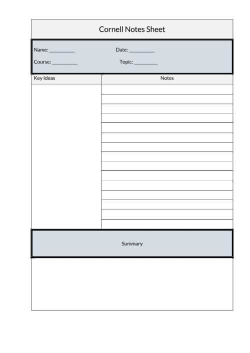 cornell notes fillable pdf