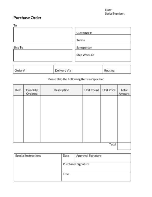 microsoft word purchase order template