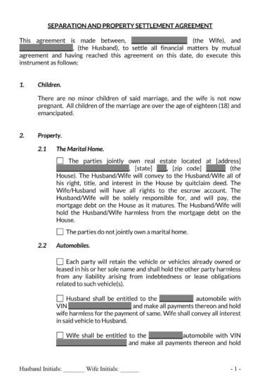 38+ Free Separation Agreement Templates (Word - PDF)